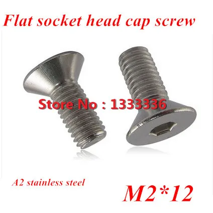 

1000pcs M2*12 DIN7991 Stainless steel Flat (Countersunk) Head Drive Hexagon Socket Cap Screw Bolt