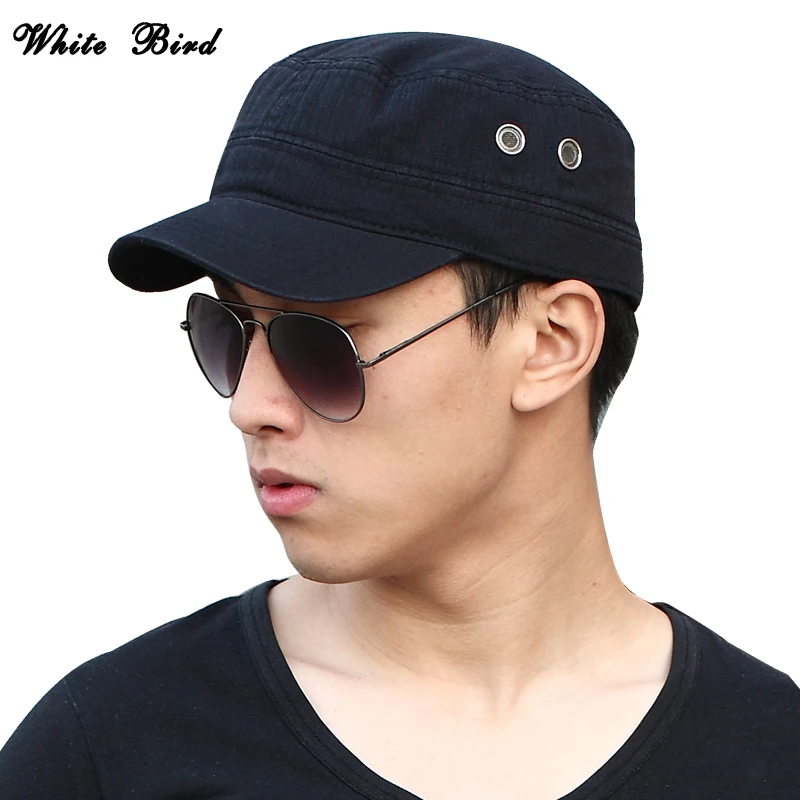 CACUSS European Style Men Caps Flat Top Cotton Snapback Cap Male Spring