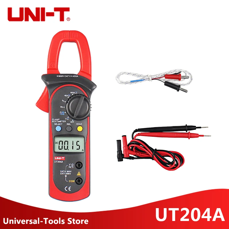 Ручные клещи UNI T UT204A 400 600A UT204A/UT203 конденсатор температуры постоянного и