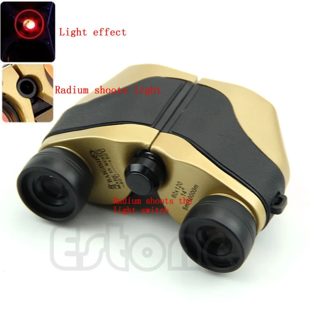 

Outdoor Accessories 80x120 LED Gold Spotting Scope Binoculars Telescope Optical Zoom 5m-10000M