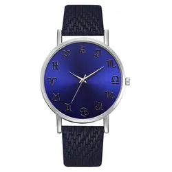 Lvpai повседневное кварцевые кожаный ремешок часы Аналоговые наручные часы темно-синий световой Циферблат зеркало часы для модной дамы