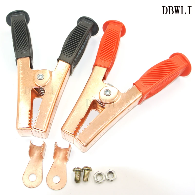 Pinzas de cocodrilo de cobre de alta resistencia, Terminal de prueba de batería eléctrica, pinza de cocodrilo para Cables de puente Boost, 500 amperios de clipsalligator clips -
