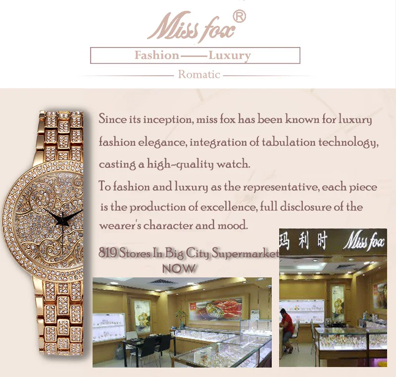MissFox Quartz Ladies Wristwatch 37mm Lucky Clouds Role Watches Women Gold Full Diamond Luxury Brand Casual Dress Relojes Mujer (5)