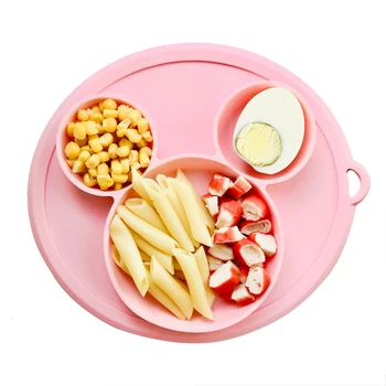 

Baby Feeding Platos Suctorial Cartoon Dining Spoon Baby Plate Dishes Tableware Fruit Dishes Kids Bowl Feeding Dinnerware Plates