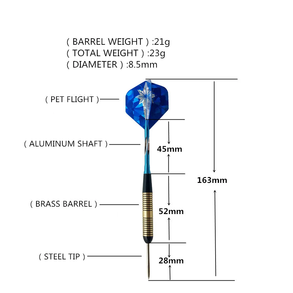 Высокая качественные дротики набор 23 г игла стрела для Дартса медные дротики высококлассная цветная коробка с точильным камнем Бесплатная