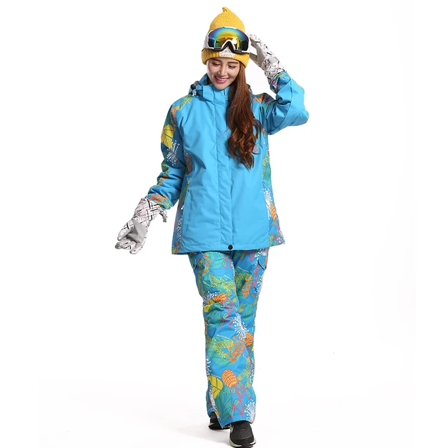 Cheap Woman Ski Suit Waterproof Snowboard Jacket Women Winter Snow Skiing Jackets Men Trousers  Pants Outdoor Sport Warm Snow Jacket