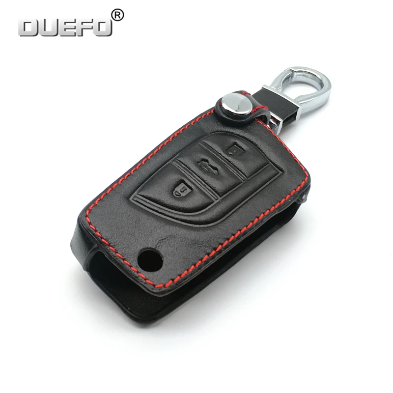 Кожаный брелок для Toyota Camry Highlander Corolla Prado REIZ Crown RAV4 Hilux Vitz 3 кнопки starline чехол