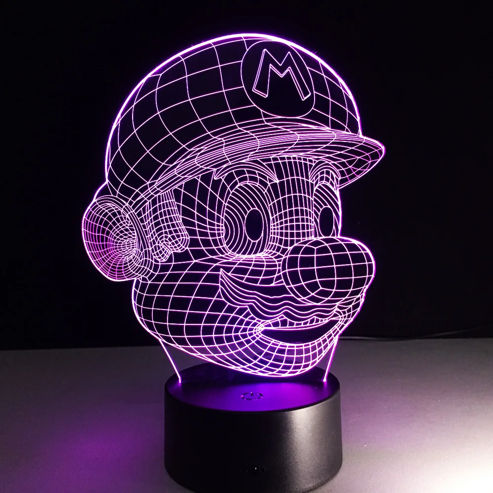 Новинка светильник ing Super Mario Bro настольная лампа с сенсорным сенсором 3D