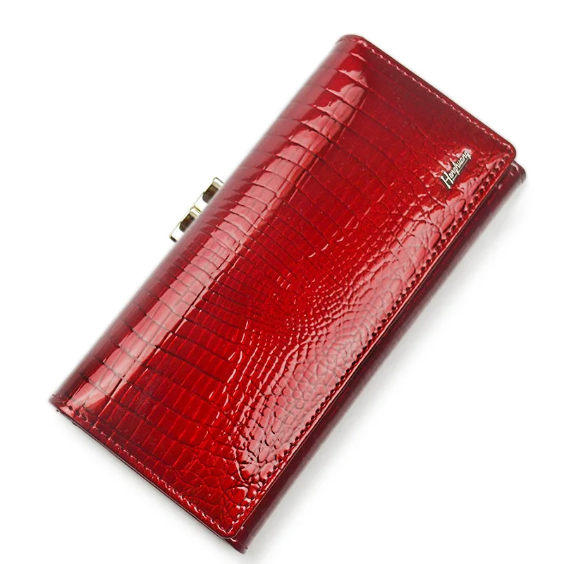 HH Alligator Womens Clutch Wallets Luxury Patent Crocodile Genuine Leather Ladies Clutch Purse Hasp Long  Multifunctional Wallet