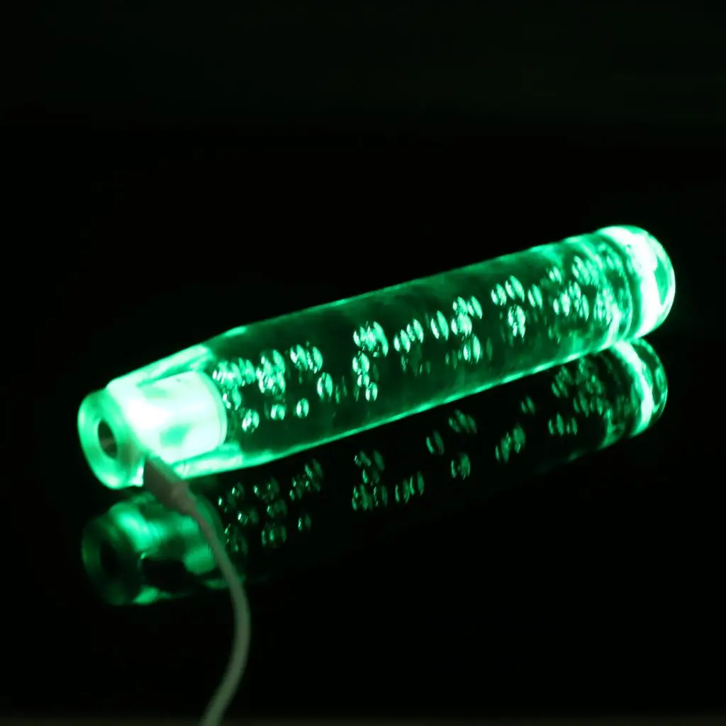 Universal Acrylic LED Crystal Bubble Car Manual Gear Stick Shift Lever Shifter Knob Automatic Cover 25cm 