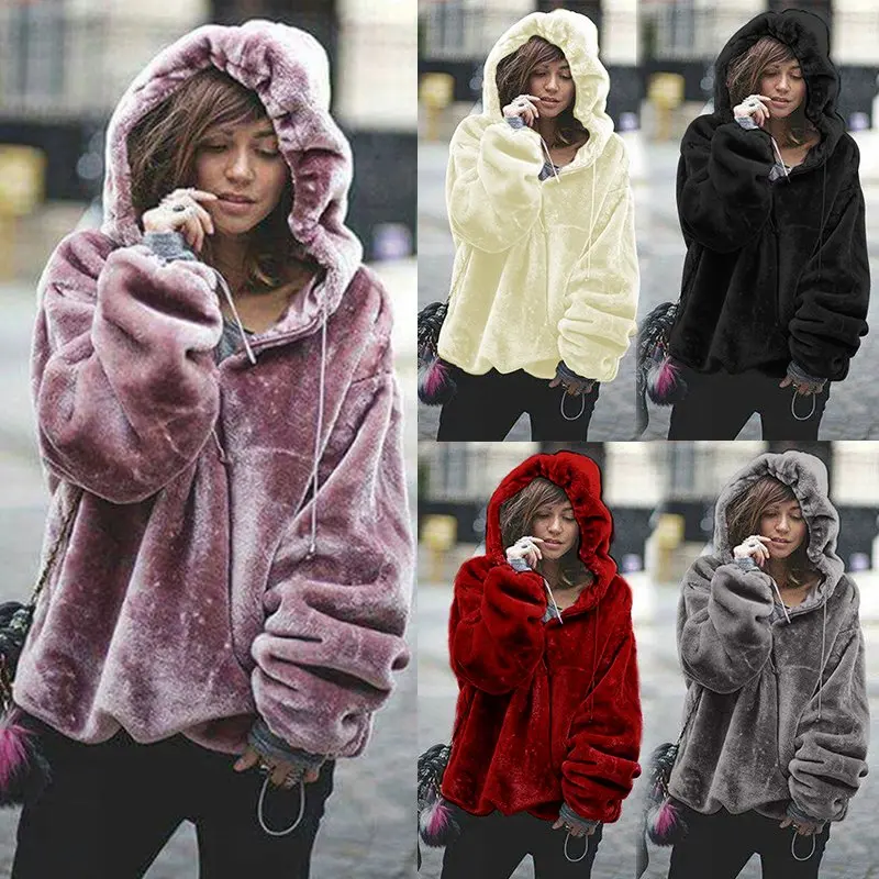 Oversized Hoodies Sweatshirt Winter Warm Women Hoodies