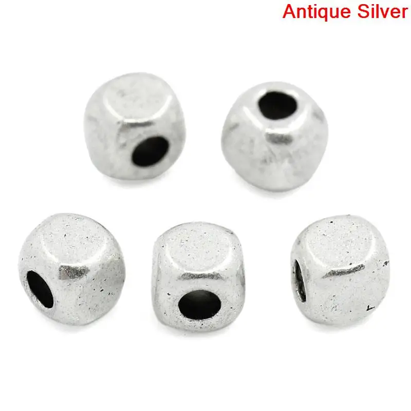 DoreenBeads Spacer Beads Cube серебряный цвет 4x4 мм 200 шт (B22202) yiwu|jewelry making jump rings|jewelry hangtagsjewelry 10k |