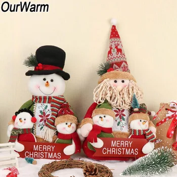 

OurWarm Santa Claus Snowman Toy Merry Christmas Decorations for Home Kids Gifts Christmas Dolls New Year Table Decoration