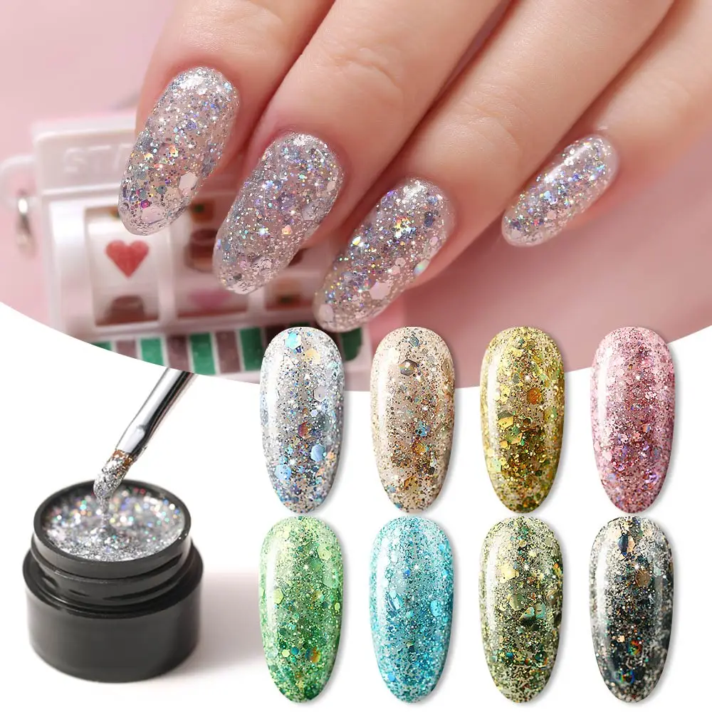 Modelones УФ-гель для ногтей Platinum Police Soak Off Полупостоянный блеск Led гель лак для ногтей Vernish длительный гель для ногтей с блестками