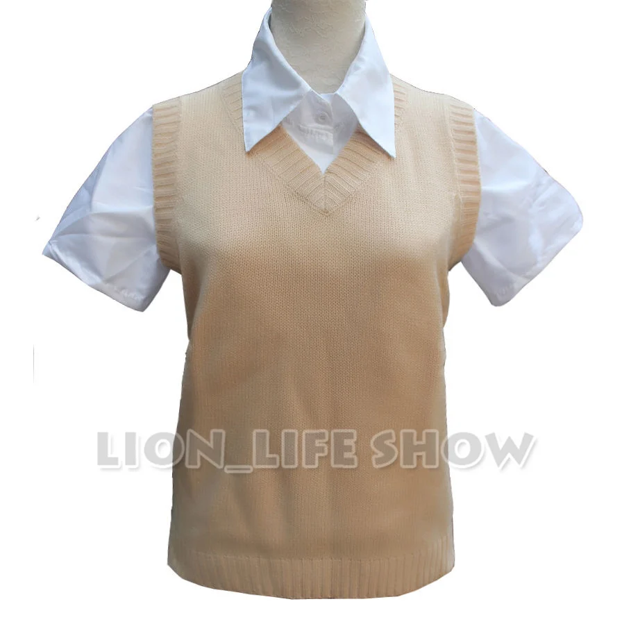 12 farben Liebe Live sex umkehr Minami Kotori Schule Einheitliche Apricot Beige Pullover Weste Tops Cosplay Kostüme s-xl