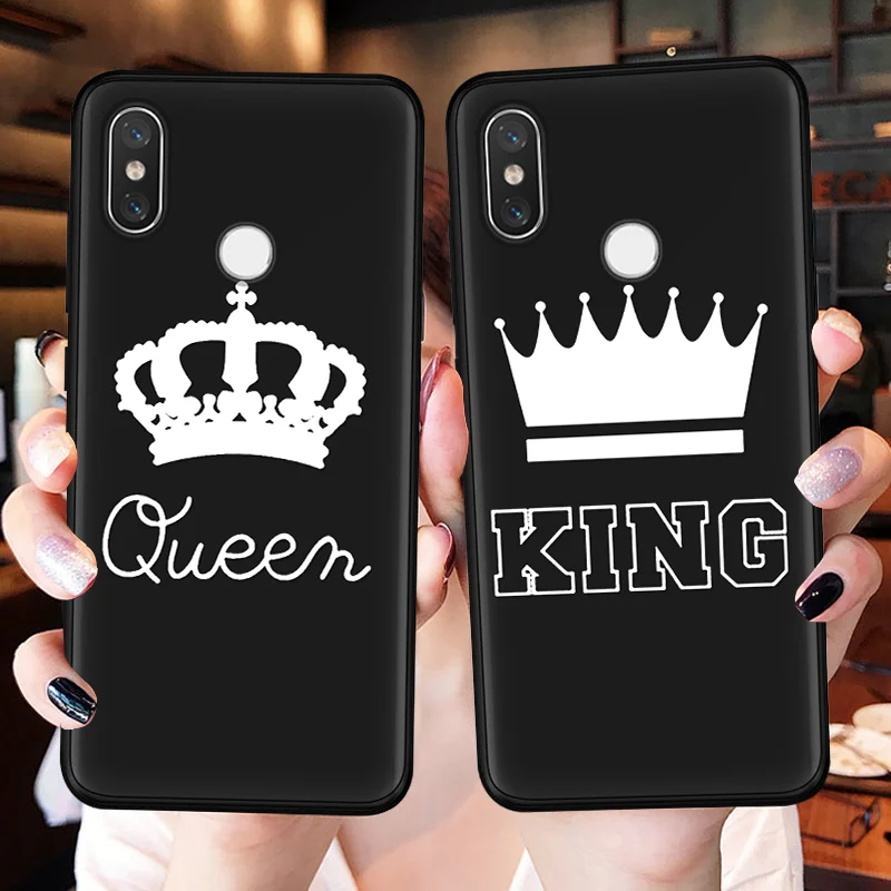

Luxury King Queen TPU Matte Coque For Xiaomi Redmi S2 3 4A 5 Plus 6A Note 3 4X 5 5A 6 Pro Cover For Xiaomi Mi A1 5X A2 6X Case