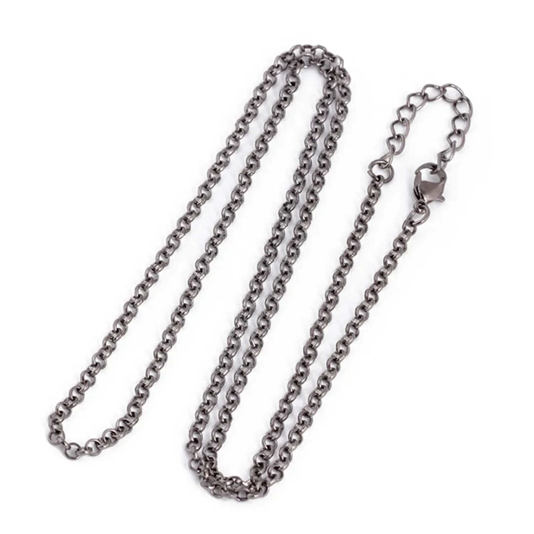 Fashion Men Neckalces Chain Vintage Long DIY Jewelry Silver/Gold Color O Chains Box Chain Necklace 60cm shellhard