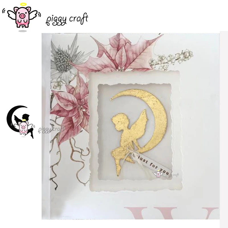

Piggy Craft metal cutting dies cut die mold Moon angel child Scrapbook paper craft knife mould blade punch stencils dies