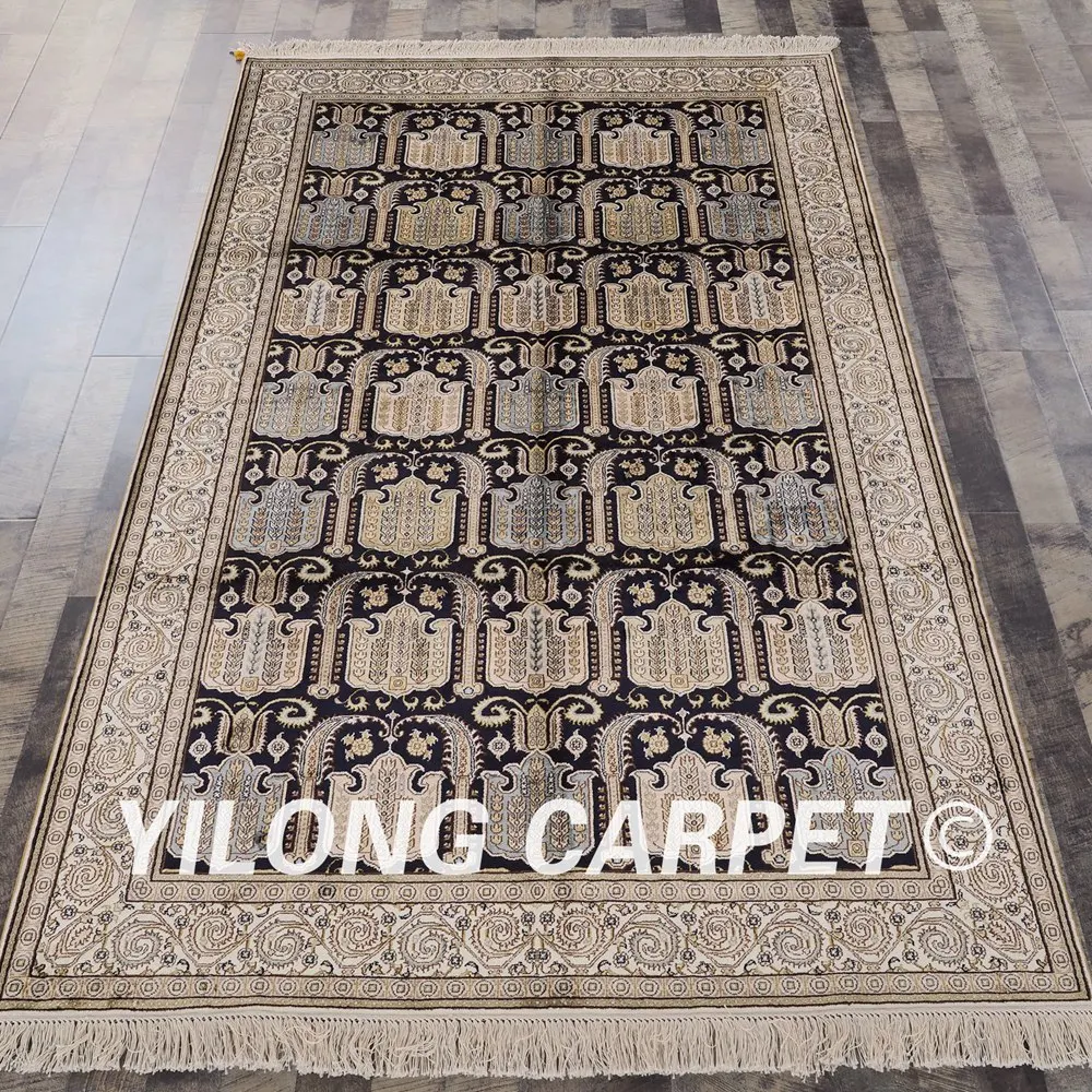 YILONG 5 'x 8' синие и бежевые персидские восточные турецкие ковры ручной работы