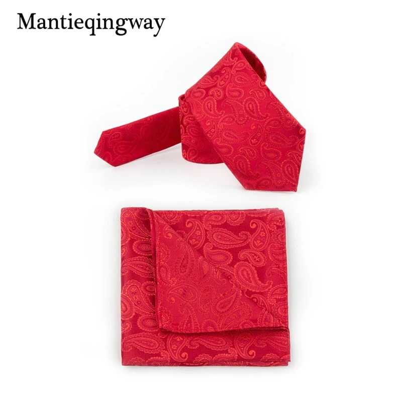 Mantieqingway Классический Пейсли Цветочный галстук с рисунком наборы с платком для мужчин Свадебный карман квадратный шеи комплект галстуков Gravatas corbatas