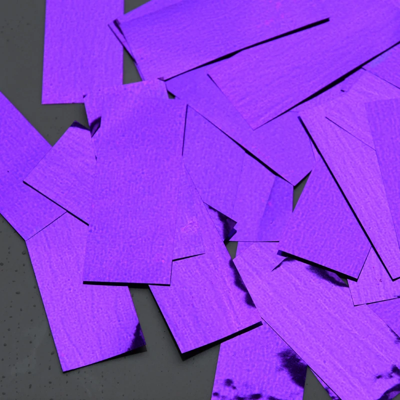 Фиолетовый ретугловая 2*5 см Фольга ПЭТ конфетти измельченный конфетти из блесток для свадебной вечеринки украшение для события пользу 200 г в партии