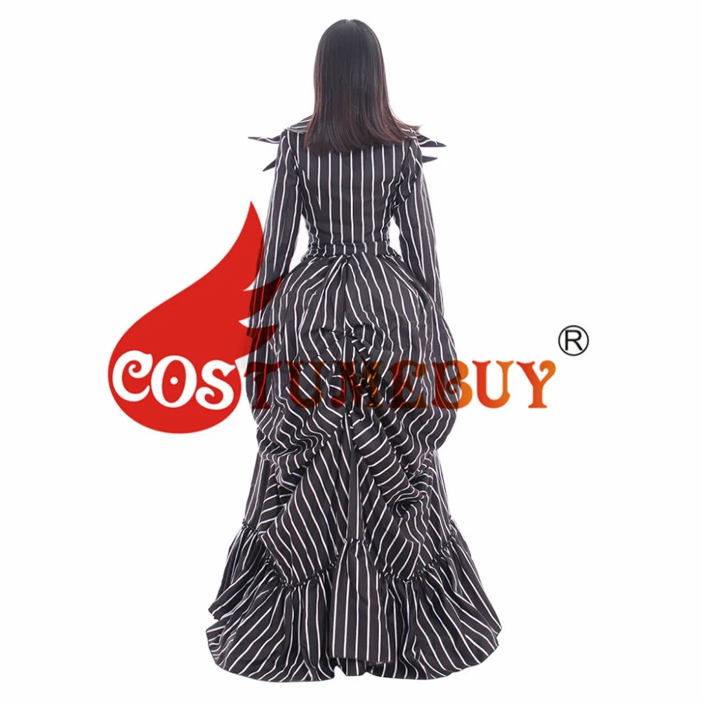 CostumeBuy/Кошмар перед Рождеством, костюм Джека Скеллингтона для взрослых женщин, винтажное Полосатое платье на Хэллоуин, Anhy, размер L920