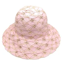 Модные летние шляпы для женщин девочек соломенная и тканевая плетеная большой край пляжная шляпа женские складные дорожные шляпы