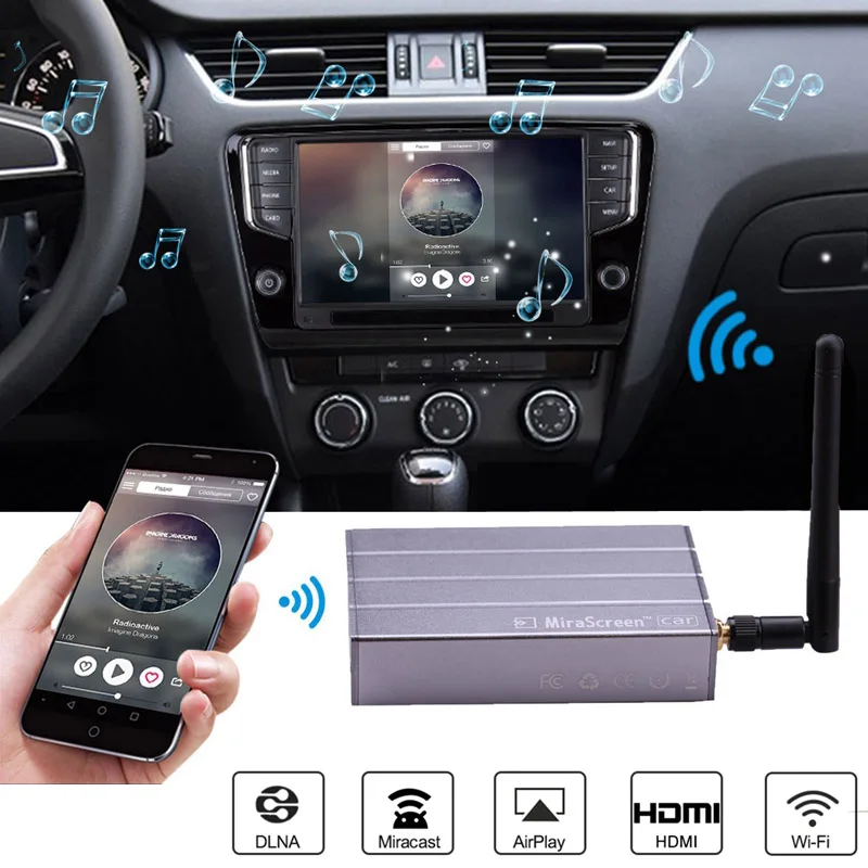 

Car Wireless WiFi Display Dongle HDMI Video Adapter Car GPS Navigation Screen Mirroring Box for iPhone XS XR 6 7 8 Android Phone