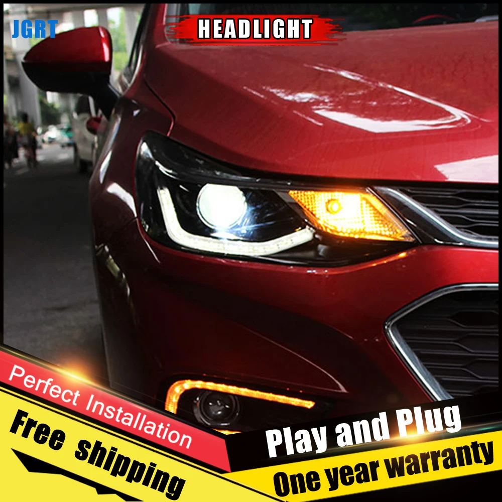 2 шт. автомобиль Стиль светодиодный фары для Chevrolet Cruze 2017 2018 автобусная головная