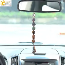 Csja натуральный камень 7 Чакра нерегулярные автомобильные подвесные украшения исцеляющий рейки свалили Поделочные камни кисточкой дома стены окна Декор G110
