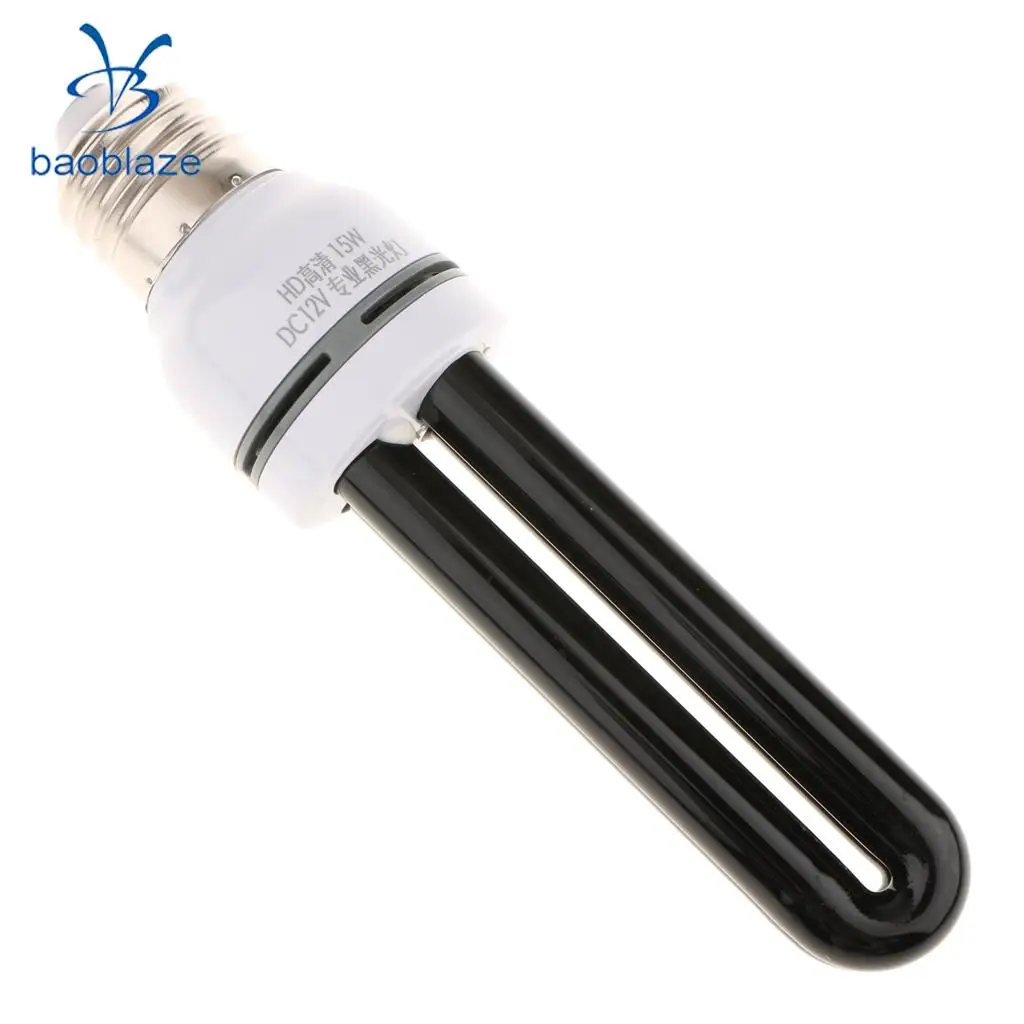 Baoblaze 12V UV Blacklight Fluorescent Glowing Bulb CFL Light Bulb Party Effect Lamp E27