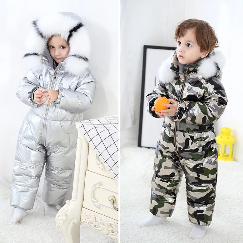 2019 Winter Baby Girls Clothes Fur Hooded Boys Rompers Duck Dowm Children Jumpsuit One-Pieces Thick Long Sleeve Onesies Rompers 2019 Winter Baby Girls Clothes Fur Hooded Boys Rompers Duck Dowm Children Jumpsuit One-Pieces Thick Long Sleeve Onesies Rompers