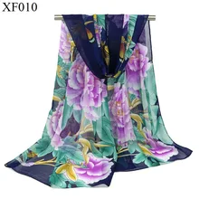

2017 autumn and winter new chiffon scarf flowers butterfly flowers chiffon scarf Korean version of 13 color wild shawl
