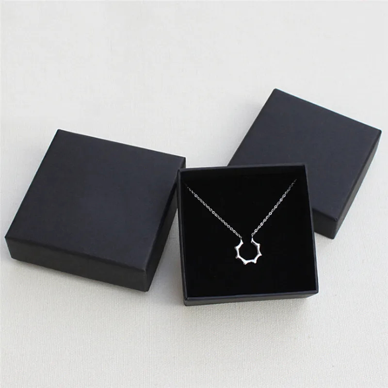 

Gift Jewelry Packing Paper Boxes 6 Sizes Earrings Necklace Bracelet Ring Packing No Logo Boxes Black