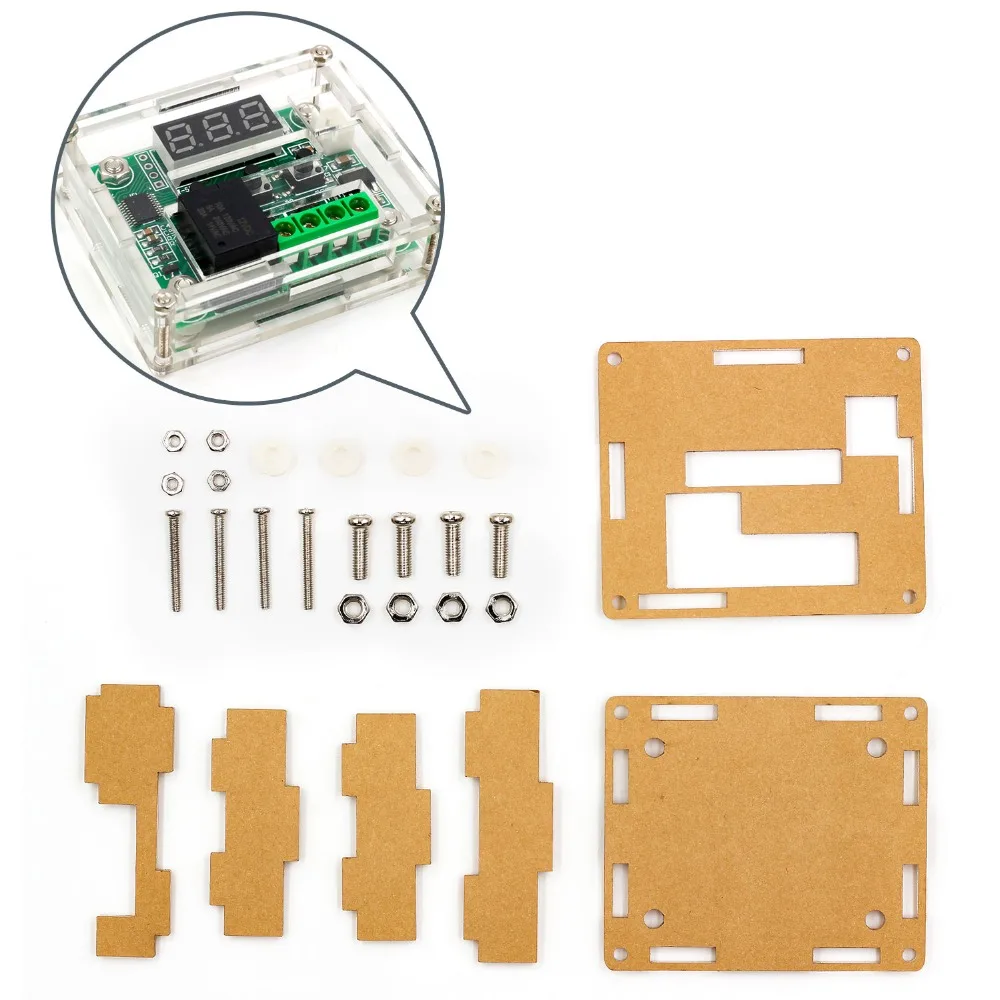 Прозрачный Акриловый чехол Корпус для W1209 цифровой светодиодный DC 12V Температурный термостат контроль температуры модуль переключателя