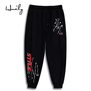 

HMILY Hip Hop Casual Pant Men Black Loose Male Sweatpants Casual Mens Trousers Cargo Harem Pants Streetwear Big Size