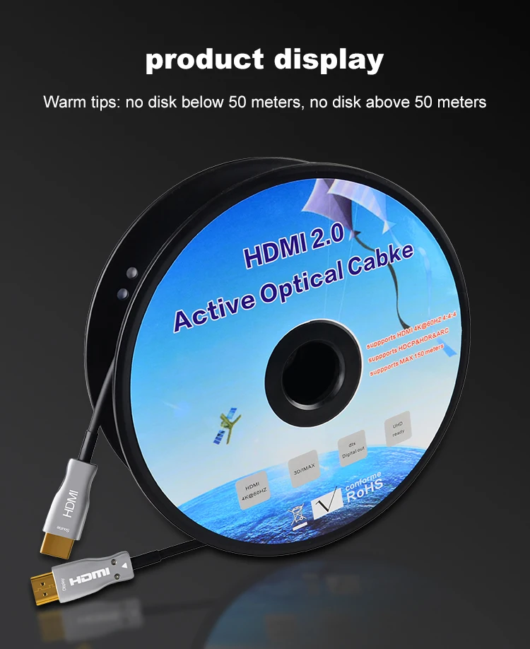 15HDMI 2.0 Cable Active Optical Cable Long Transmission Lossless 4K 60Hz for HD TV Projector PS4 20m 30m 50M 10M Fiber Optic HDMI