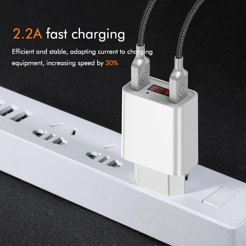 USB зарядное устройство 2 порта светодиодный дисплей умный мобильный телефон зарядное устройство для iPhone samsung Xiaomi планшет USB настенный дорожный адаптер ЕС вилка