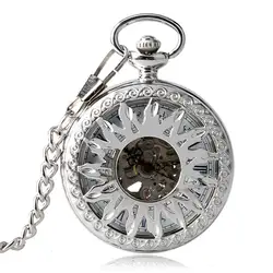 Fob Часы автоматические механические Мода карманные часы автоподзаводом медсестра Для мужчин Цепочки и ожерелья Силвер Скелет Hollow Защита