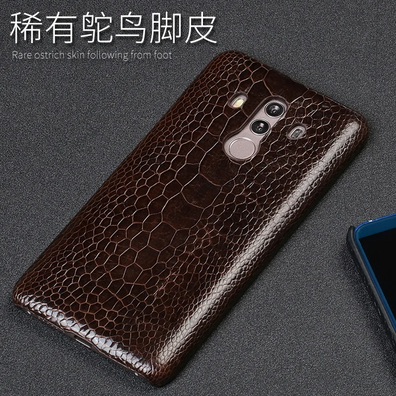 

Ostrich Genuine Leather phone case for HUAWEI p20 lite case High end damping protective case for huawei p30 pro mate 20 pro