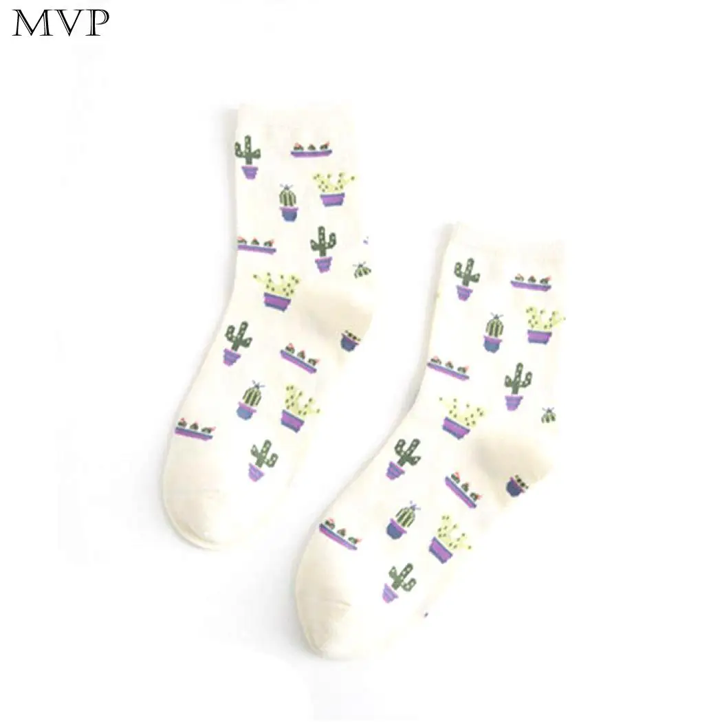 

Women Casual Non Slip Breathable Comfortable Middle Cactus Tube Pair of Socks