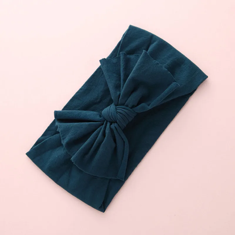 4 dark blue 12 шт., нейлоновый бант для девочек, эластичная повязка на голову, Детские аксессуары для волос, головной убор, тюрбан, 27 цветов - Цвет: 4 dark blue