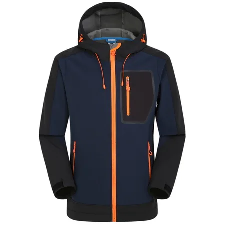 dark blue LoClimb зимняя водонепроницаемая походная куртка мужская теплая флисовая дождевик Мужская Флисовая ветровка уличная Лыжная Треккинговая куртка AM039 - Цвет: dark blue
