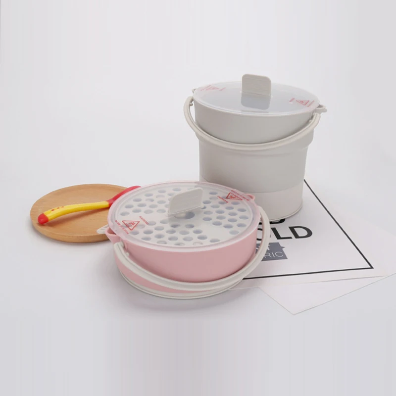 Foldable Food Container Lunch Box Heated Kettle Cooker Electric Frying Pan Portable Hot Pot EU/US/UK Tea Plug
