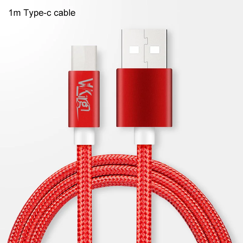 For Type C Red cable VVKing 1 м зарядное устройство кабель для iPhone iPad Xiaomi samsung мобильный телефон USB кабель для зарядки 8pin Micro Android type C синхронизация даты - Тип штекера: For Type C Red cable