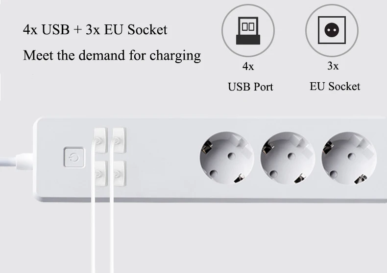 Стандарт ЕС Wi-Fi Smart power Strip штепсельный соединитель Защита от перенапряжения таймер 4 usb-порта Голосовое управление Amazon Alexa Google