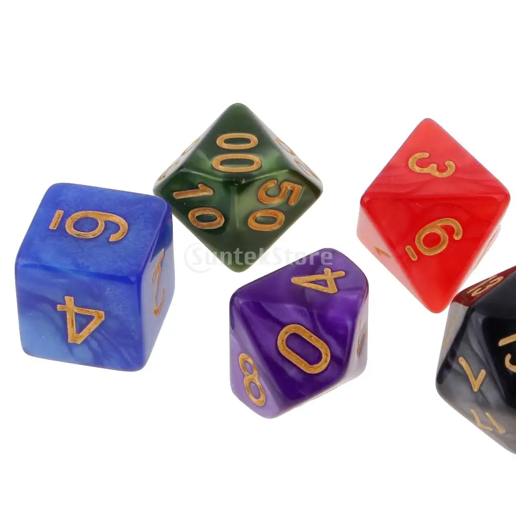 49 шт. многогранные кости D4-D20 высечки стол кубик для настольной игры для MTG РПГ игры 16 мм
