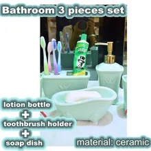 Европейский стиль, модный керамический набор из 3 предметов для ванной комнаты, набор для туалетных принадлежностей, держатель для зубной щетки+ бутылка для лосьона+ мыльница в ванную