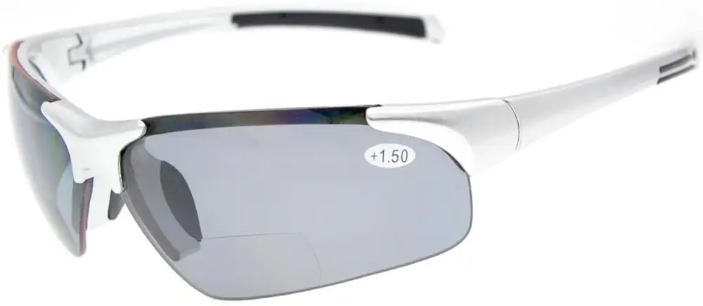 Silver Frame TH6186 бифокальный Eyekepper TR90 небьющиеся спортивные Полуободковые бифокальные Солнцезащитные очки+ 1,0/+ 1,5/+ 2,0/+ 2,5/+ 3,0/ - Цвет оправы: Silver Frame