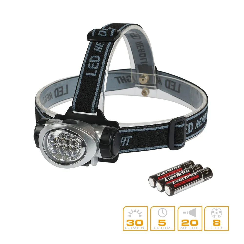 EVERBRITE LED Headlamp Q5 Headlight Camping Light Hiking Emergency